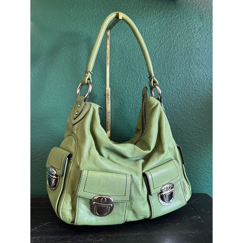 Marc Jacobs Multipocket Blake Green Leather Hobo Bag